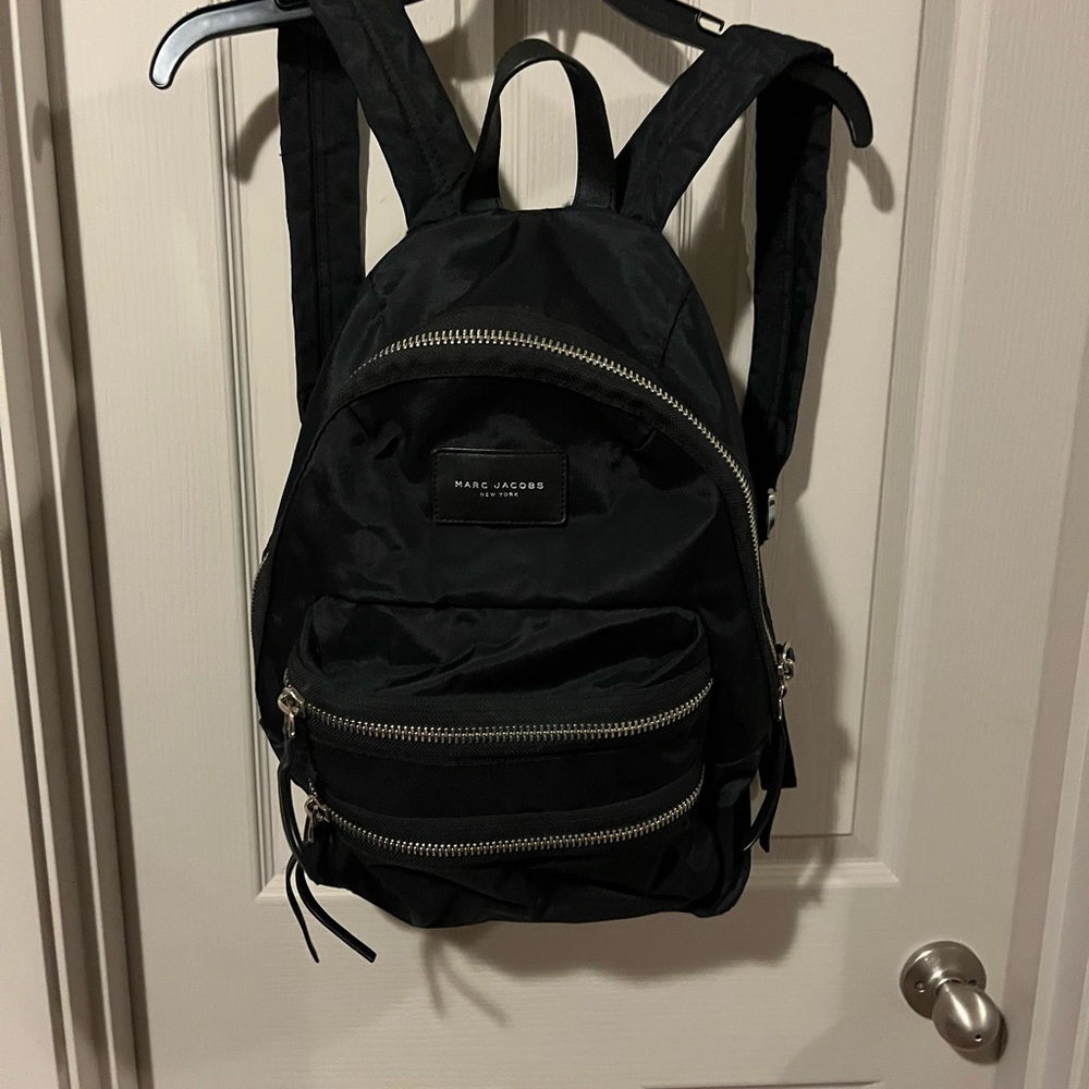 Large black Marc Jacobs backpack with black leather detail